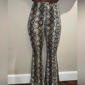 Snakeskin print pants